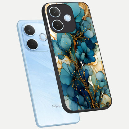  Golden Bloom Symphony phone case For Oppo Reno 15 Pro mini showing premium glass back cover with detailed artwork
