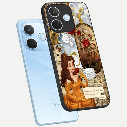  Golden Dream Belle phone case For Oppo Reno 15 Pro mini showing premium glass back cover with detailed artwork
