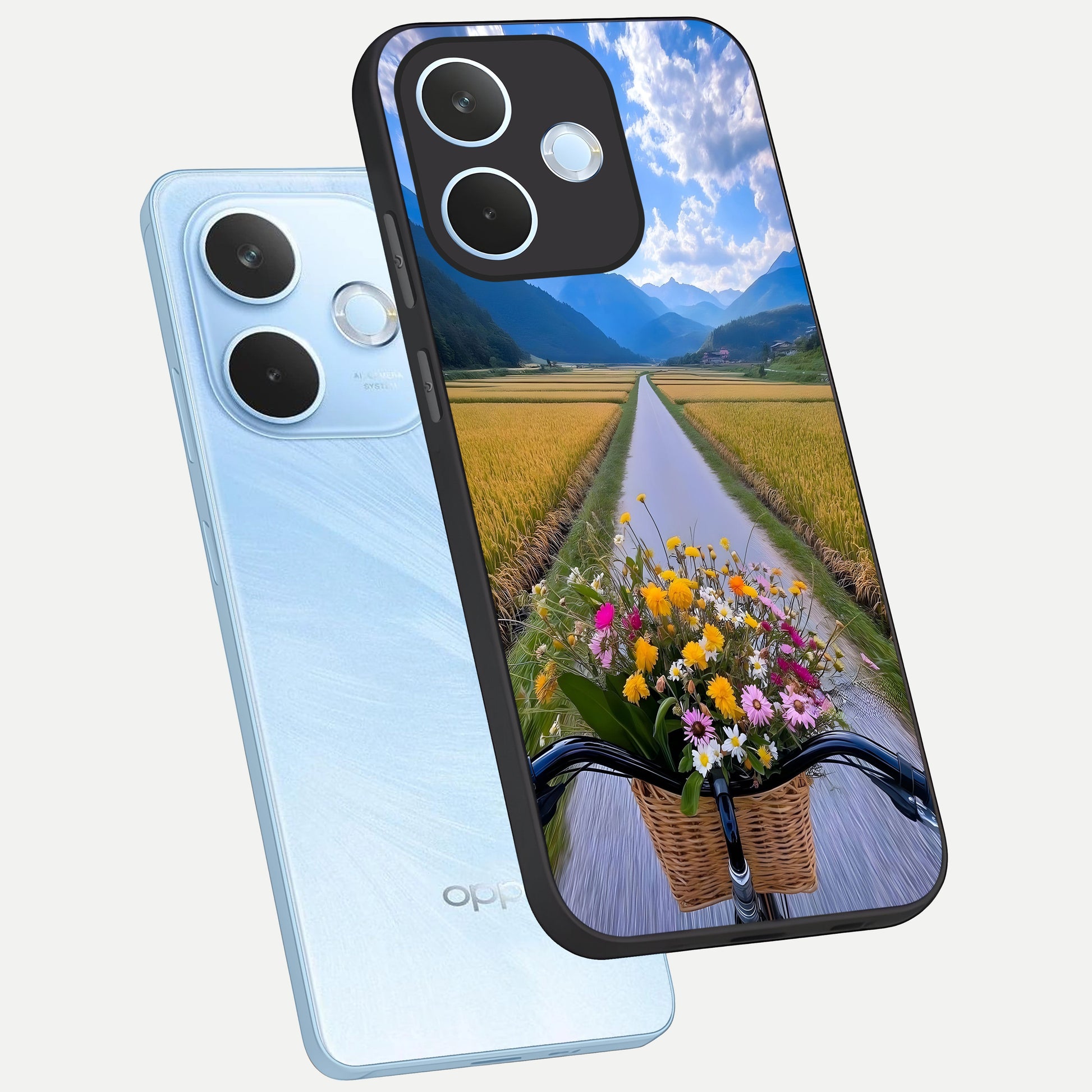  Golden Field Journey phone case For Oppo Reno 15 Pro mini showing premium glass back cover with detailed artwork