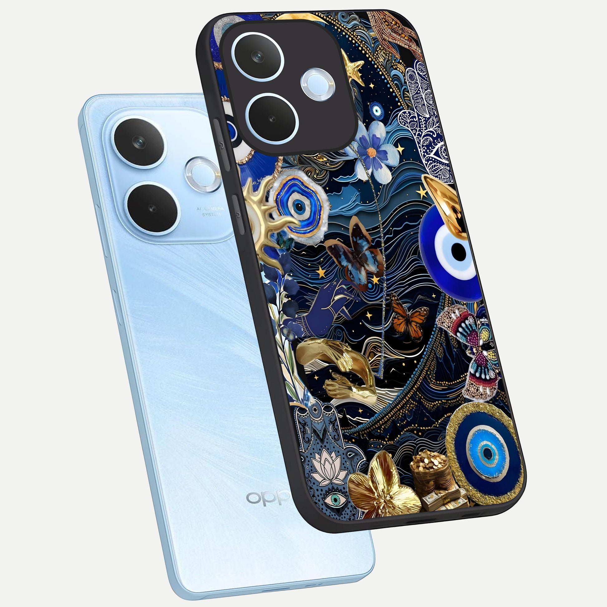  Golden Moon Magic phone case For Oppo Reno 15 Pro mini showing premium glass back cover with detailed artwork