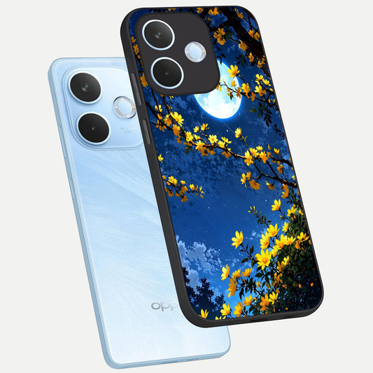  Golden Night Glow phone case For Oppo Reno 15 Pro mini showing premium glass back cover with detailed artwork