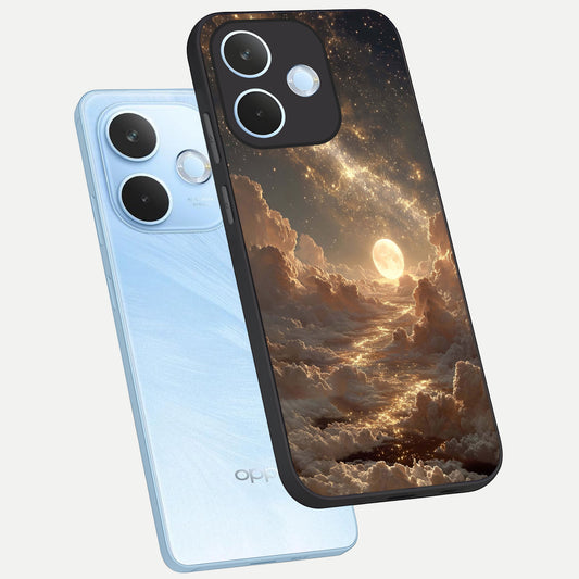  Golden Sky Dream phone case For Oppo Reno 15 Pro mini showing premium glass back cover with detailed artwork