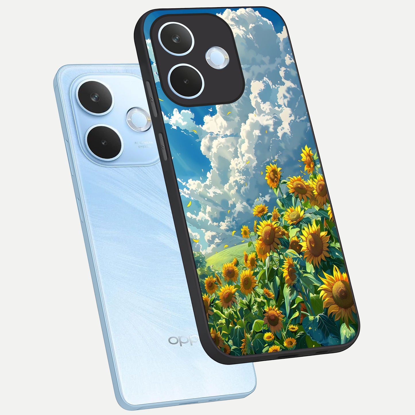  Golden Sun Glory phone case For Oppo Reno 15 Pro mini showing premium glass back cover with detailed artwork