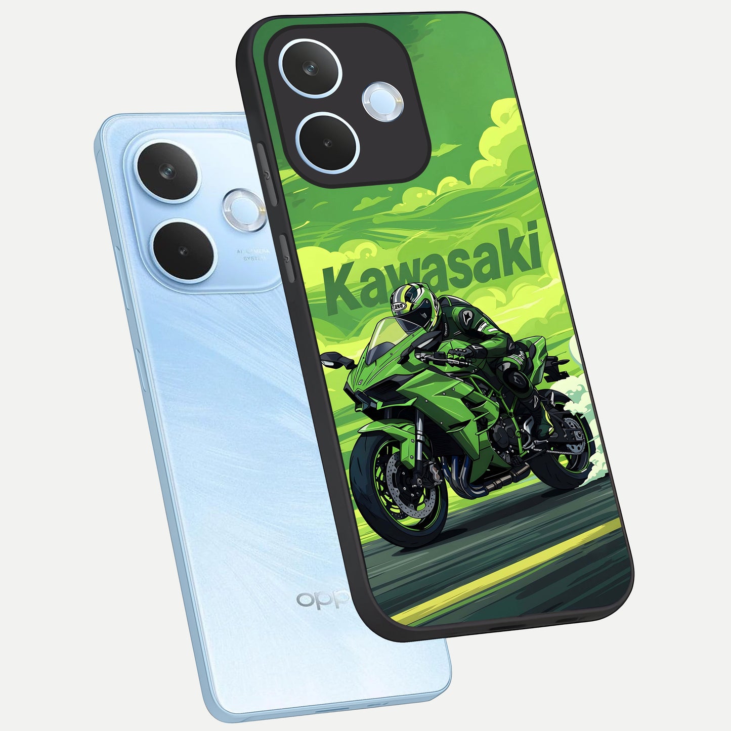  Greenery Sky phone case For Oppo Reno 15 Pro mini showing premium glass back cover with detailed artwork