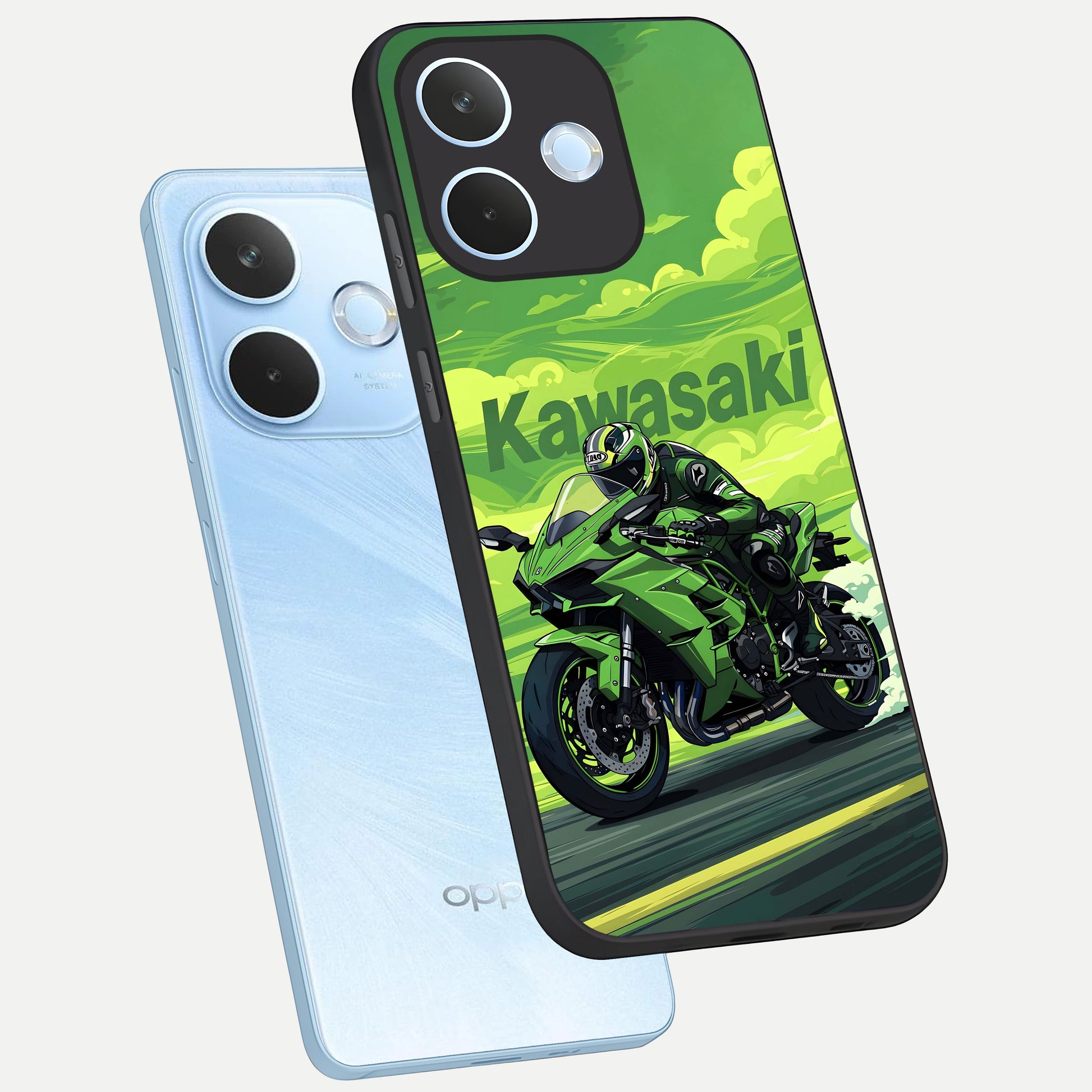  Greenery Sky phone case For Oppo Reno 15 Pro mini showing premium glass back cover with detailed artwork