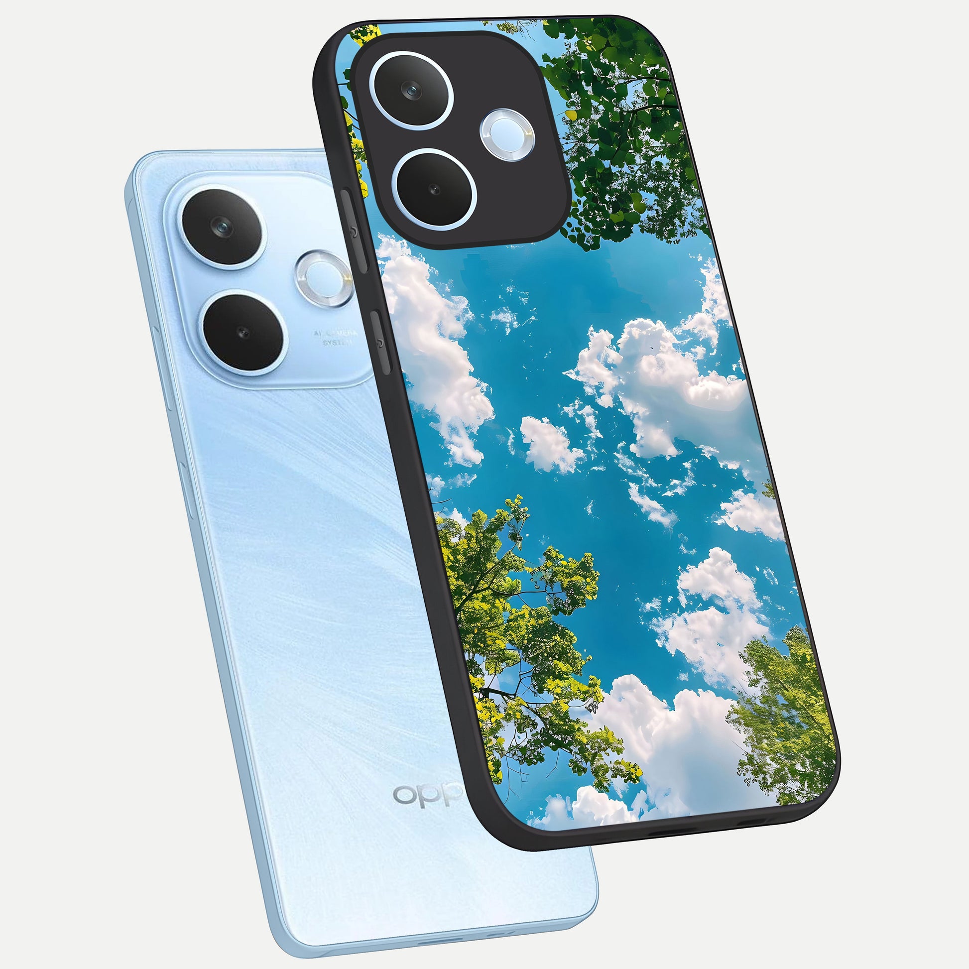  Green Moon Energy phone case For Oppo Reno 15 Pro mini showing premium glass back cover with detailed artwork