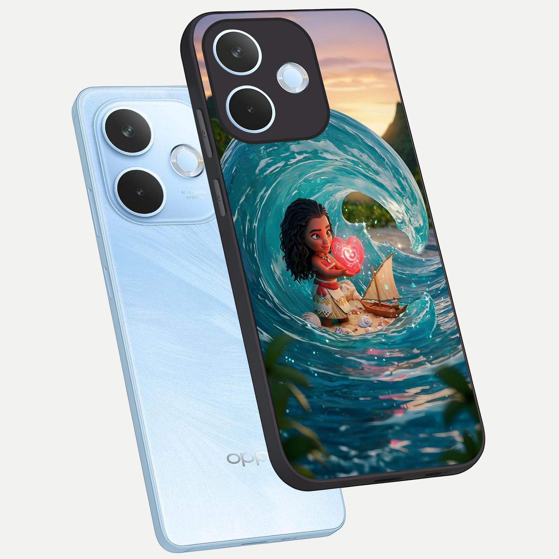  Heart of Ocean phone case For Oppo Reno 15 Pro mini showing premium glass back cover with detailed artwork