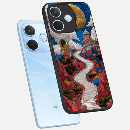  Heavenly Moon Path phone case For Oppo Reno 15 Pro mini showing premium glass back cover with detailed artwork
