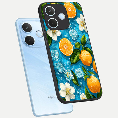  Ice Cube With Orange phone case For Oppo Reno 15 Pro mini showing premium glass back cover with detailed artwork