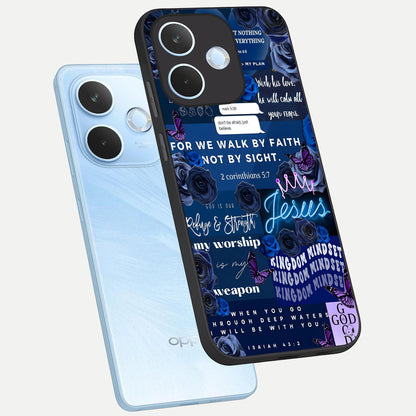  Kingdom Faith Glow phone case For Oppo Reno 15 Pro mini showing premium glass back cover with detailed artwork