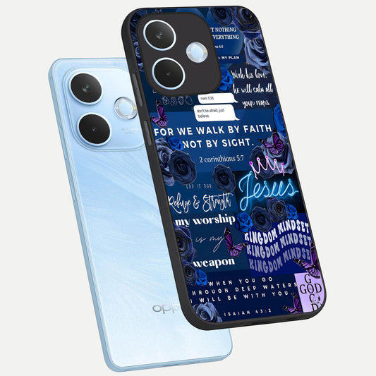  Kingdom Faith Glow phone case For Oppo Reno 15 Pro mini showing premium glass back cover with detailed artwork