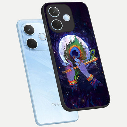  Krishna Hands Art phone case For Oppo Reno 15 Pro mini showing premium glass back cover with detailed artwork
