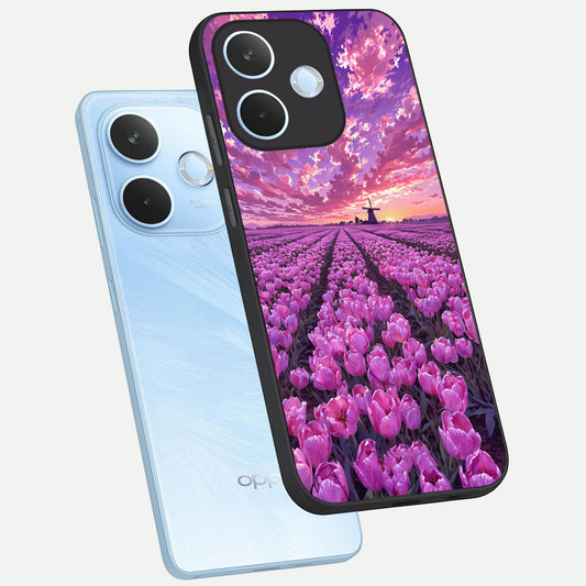  Lavender Dream Skies phone case For Oppo Reno 15 Pro mini showing premium glass back cover with detailed artwork