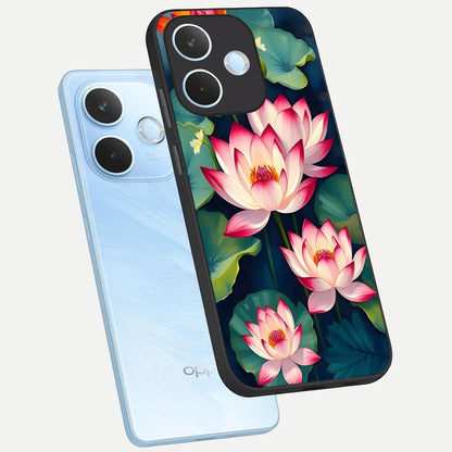  Lotus Dream Serenity phone case For Oppo Reno 15 Pro mini showing premium glass back cover with detailed artwork