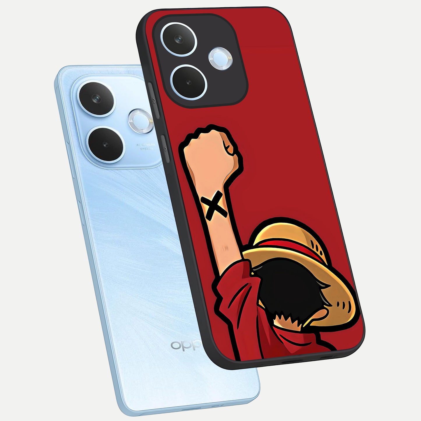  Luffy X Spirit phone case For Oppo Reno 15 Pro mini showing premium glass back cover with detailed artwork