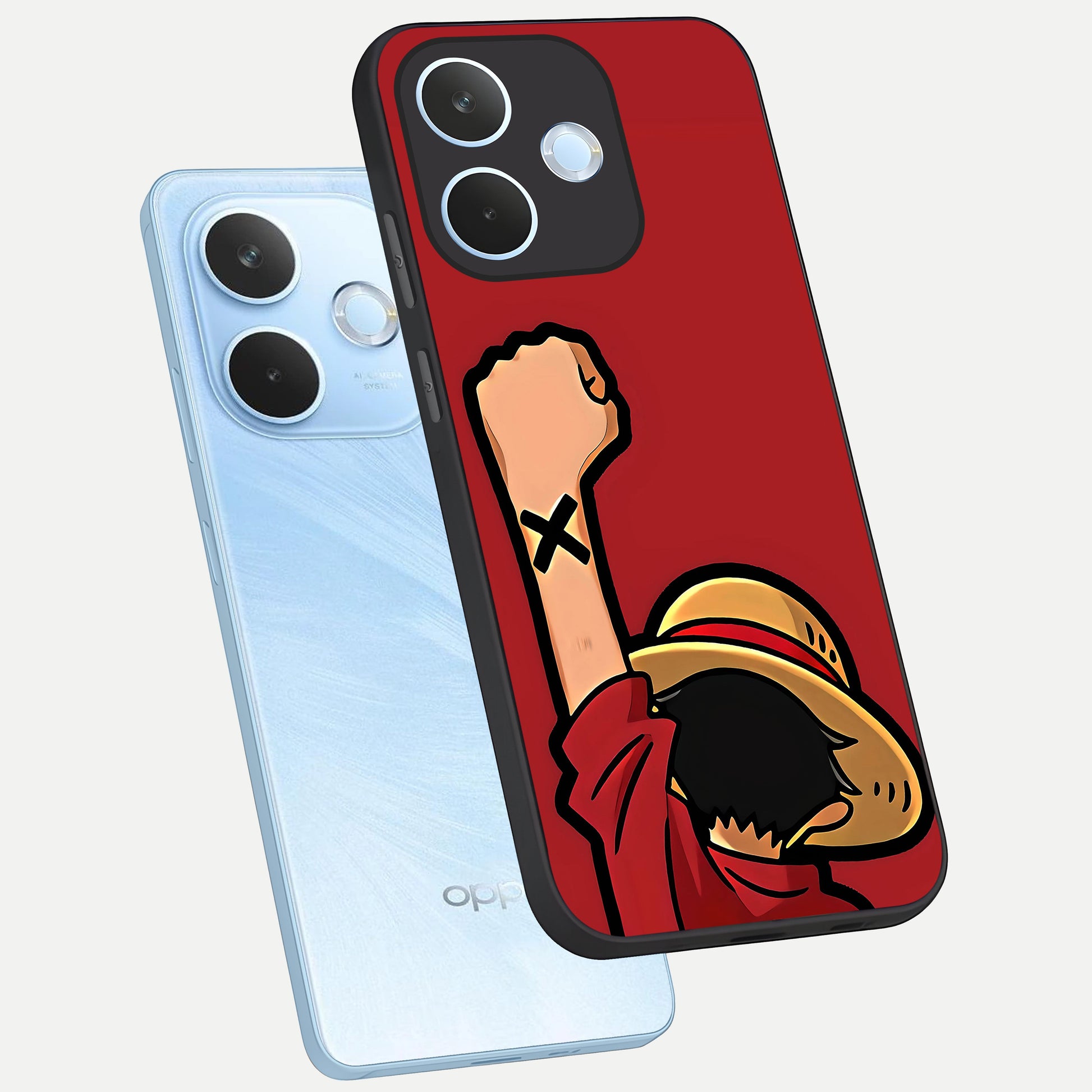  Luffy X Spirit phone case For Oppo Reno 15 Pro mini showing premium glass back cover with detailed artwork