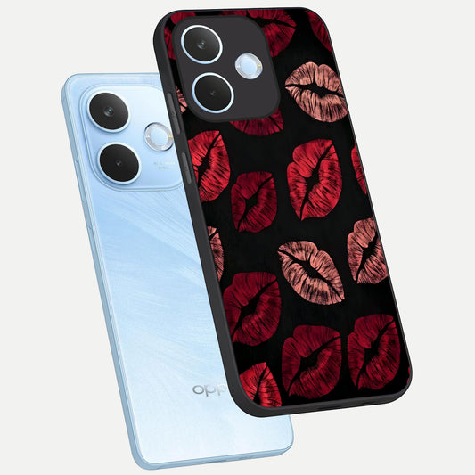  Midnight Kiss Love phone case For Oppo Reno 15 Pro mini showing premium glass back cover with detailed artwork