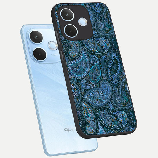  Midnight Paisley Glow phone case For Oppo Reno 15 Pro mini showing premium glass back cover with detailed artwork