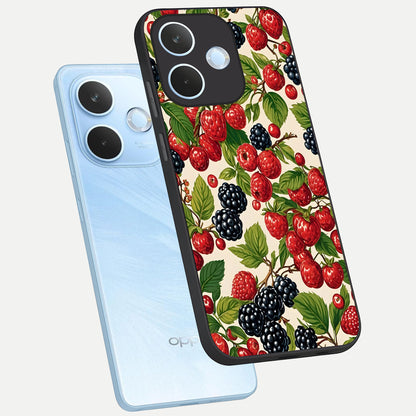  Mixed Berry Collage phone case For Oppo Reno 15 Pro mini showing premium glass back cover with detailed artwork