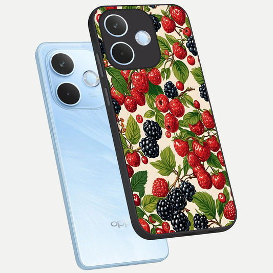  Mixed Berry Collage phone case For Oppo Reno 15 Pro mini showing premium glass back cover with detailed artwork