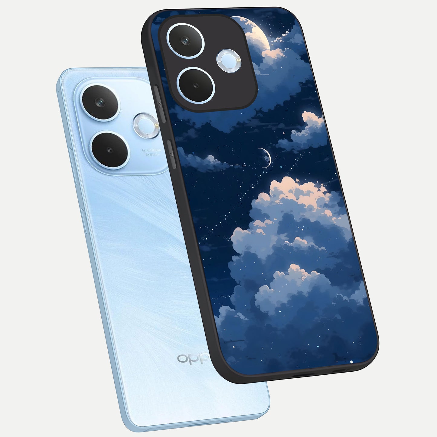  Moon Dream Haze phone case For Oppo Reno 15 Pro mini showing premium glass back cover with detailed artwork