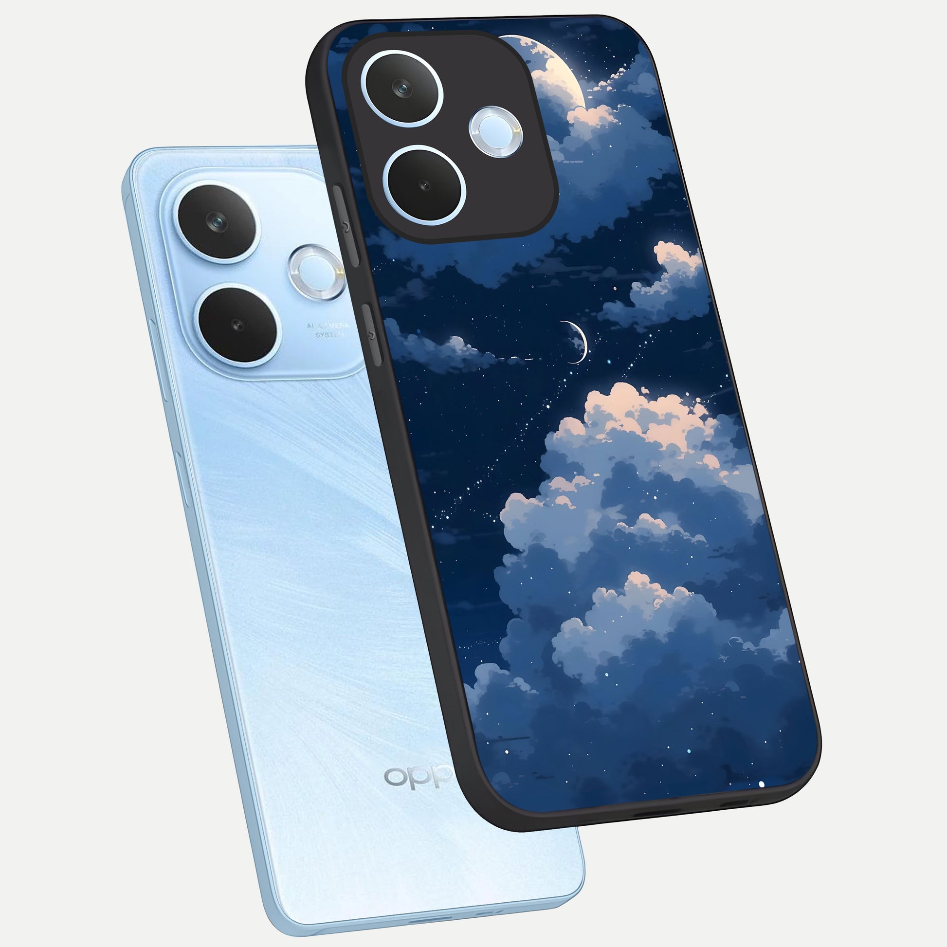  Moon Dream Haze phone case For Oppo Reno 15 Pro mini showing premium glass back cover with detailed artwork