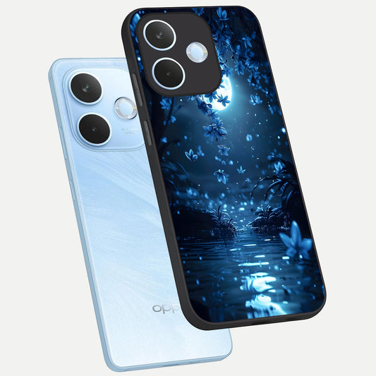  Moonlight Petal Dream phone case For Oppo Reno 15 Pro mini showing premium glass back cover with detailed artwork