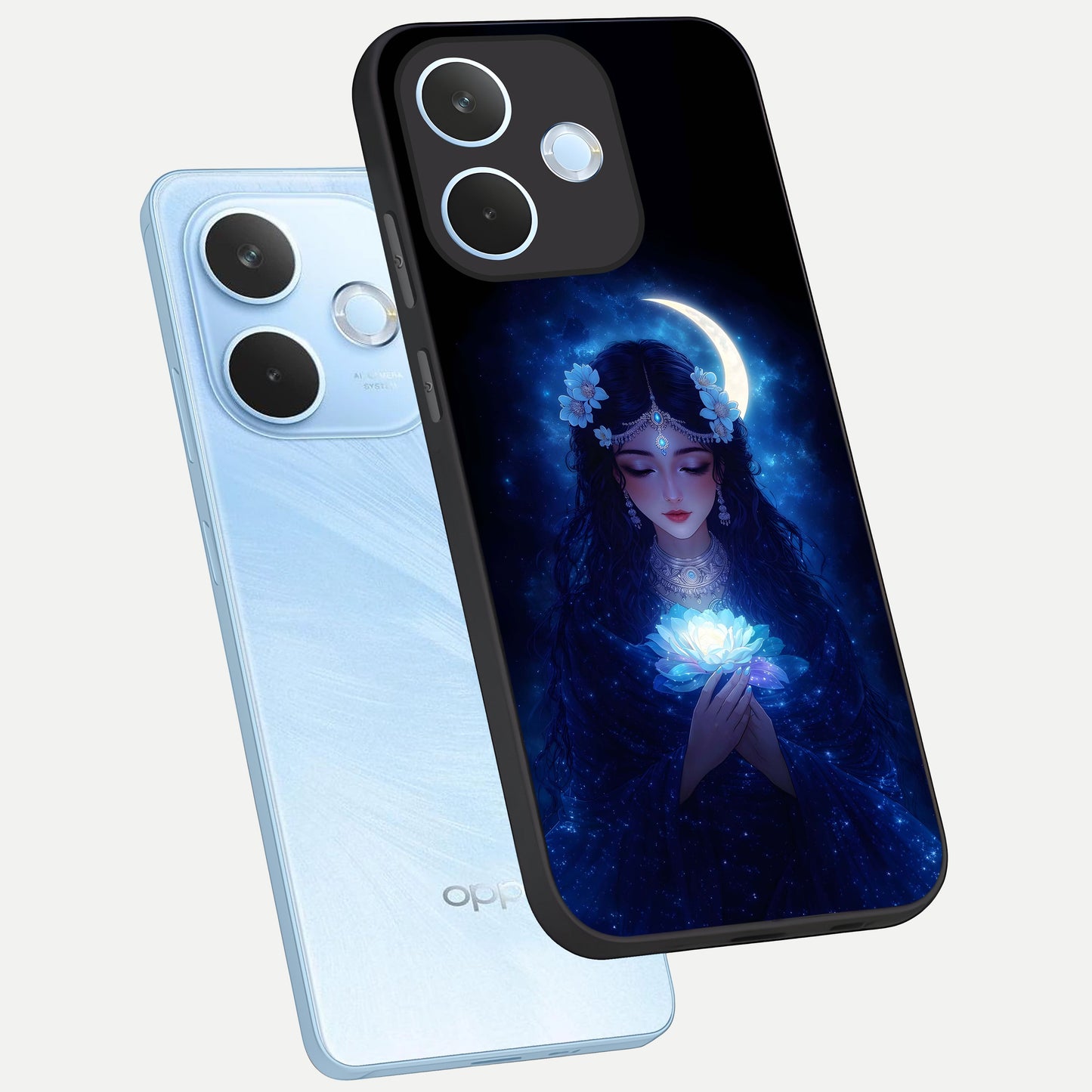  Mystic Moon Queen phone case For Oppo Reno 15 Pro mini showing premium glass back cover with detailed artwork