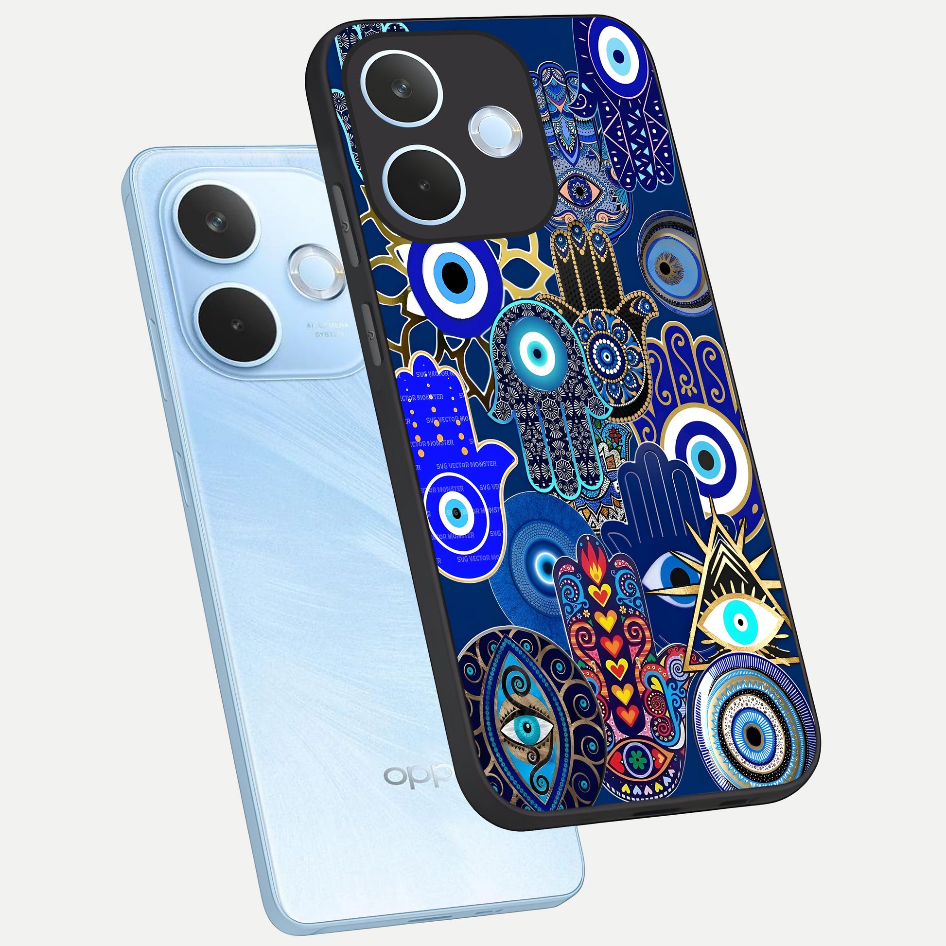  Mystic Palm Guard phone case For Oppo Reno 15 Pro mini showing premium glass back cover with detailed artwork