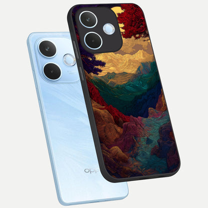  Mystic Valley Light phone case For Oppo Reno 15 Pro mini showing premium glass back cover with detailed artwork