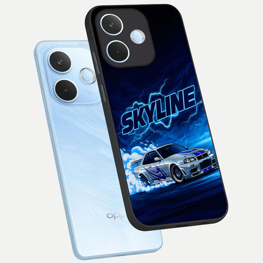  Neon Drift Beast phone case For Oppo Reno 15 Pro mini showing premium glass back cover with detailed artwork