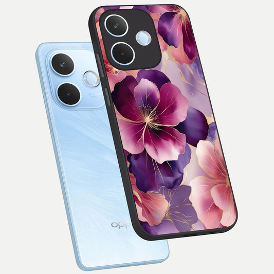 Pink Bouquet Florals phone case For Oppo Reno 15 Pro mini showing premium glass back cover with detailed artwork