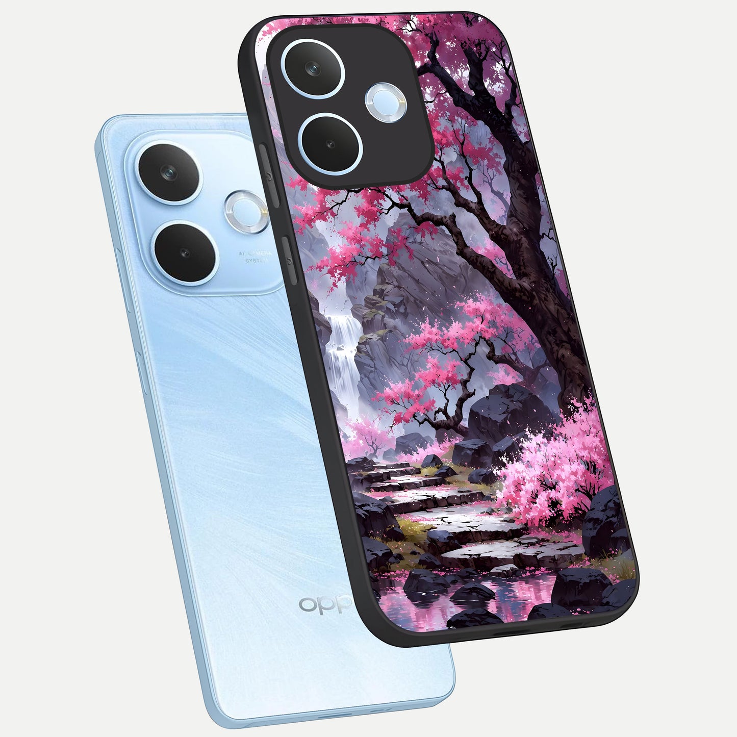  Pink Sunflower Glow phone case For Oppo Reno 15 Pro mini showing premium glass back cover with detailed artwork