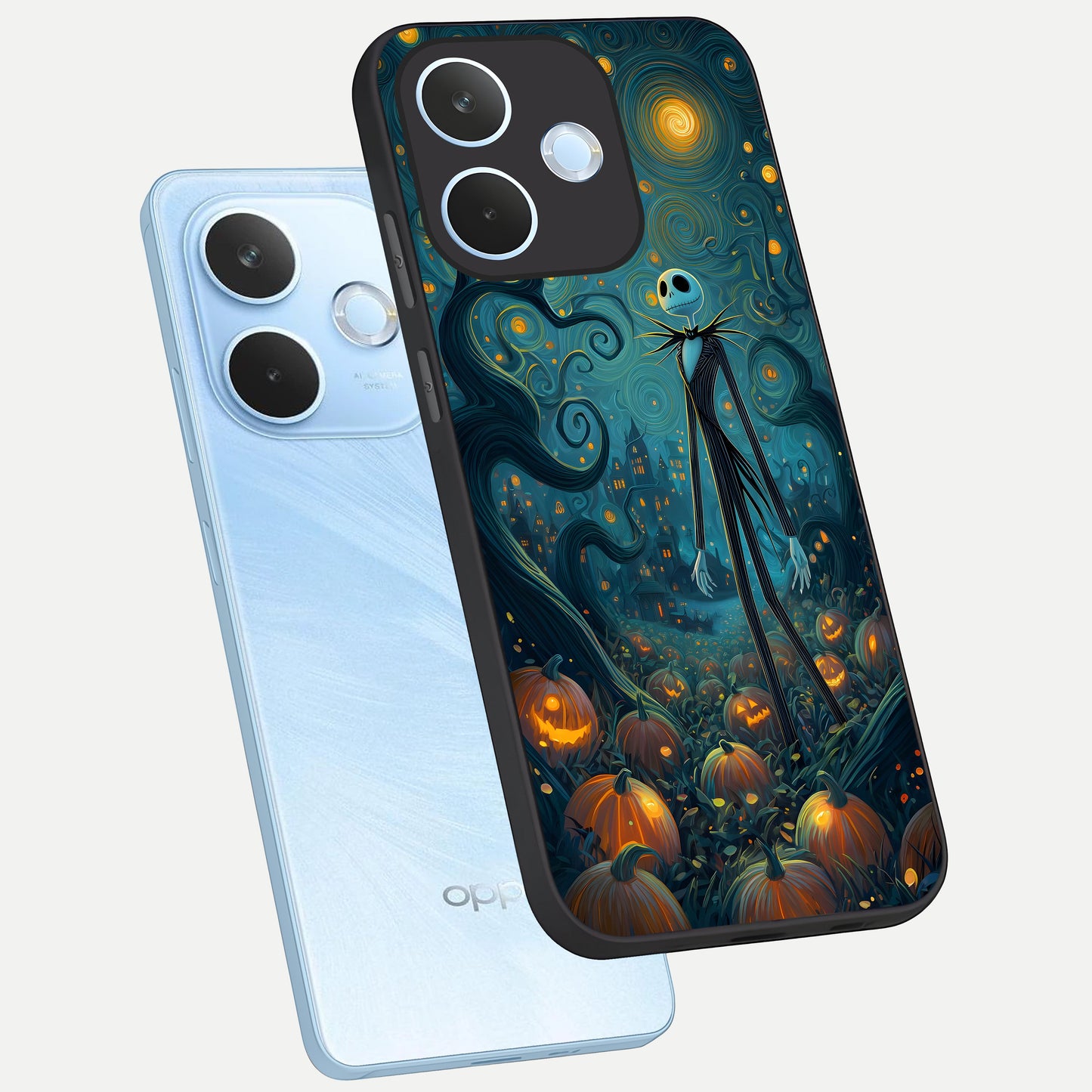  Pumpkin Moonlight Tale phone case For Oppo Reno 15 Pro mini showing premium glass back cover with detailed artwork
