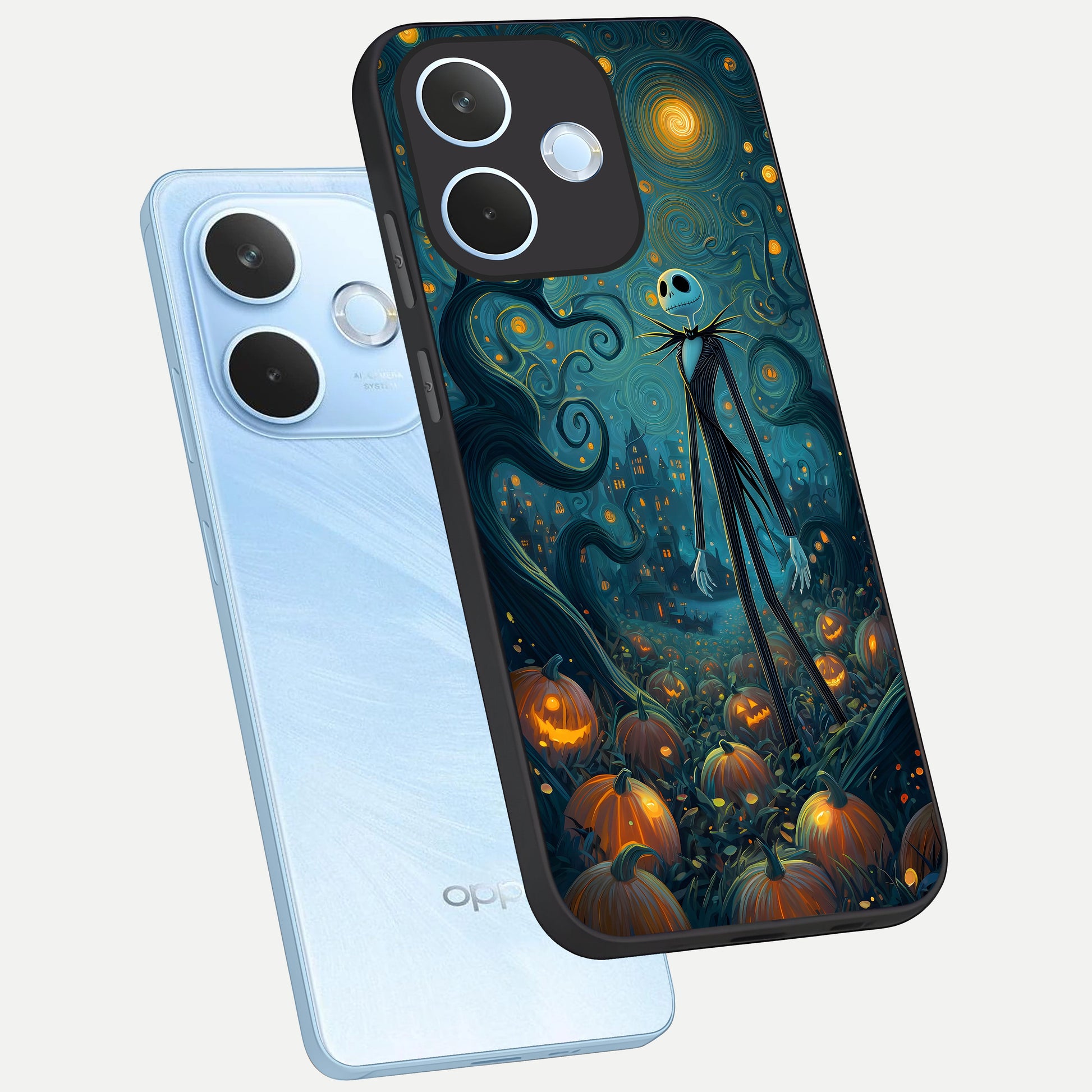  Pumpkin Moonlight Tale phone case For Oppo Reno 15 Pro mini showing premium glass back cover with detailed artwork