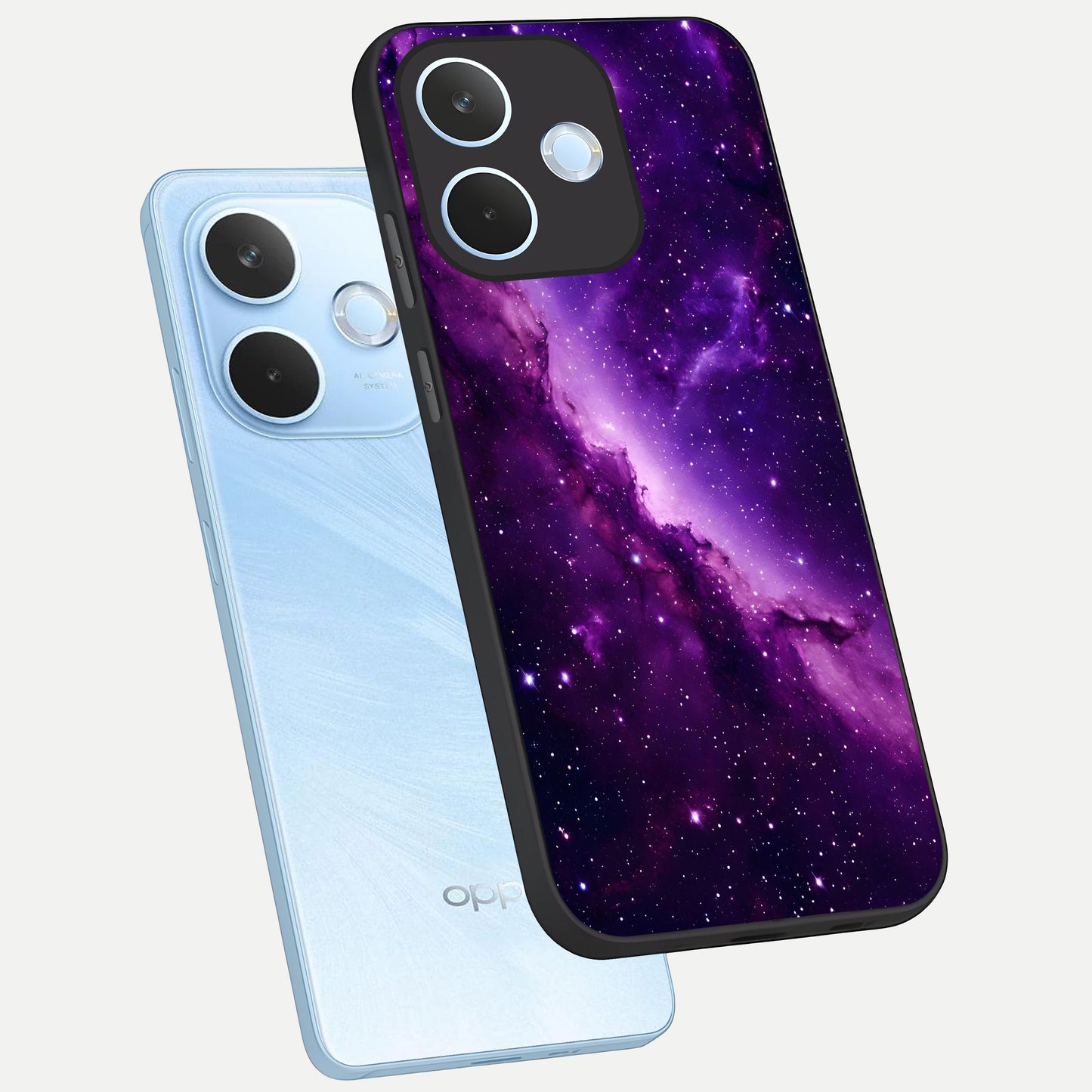  Purple Shade Sky phone case For Oppo Reno 15 Pro mini showing premium glass back cover with detailed artwork