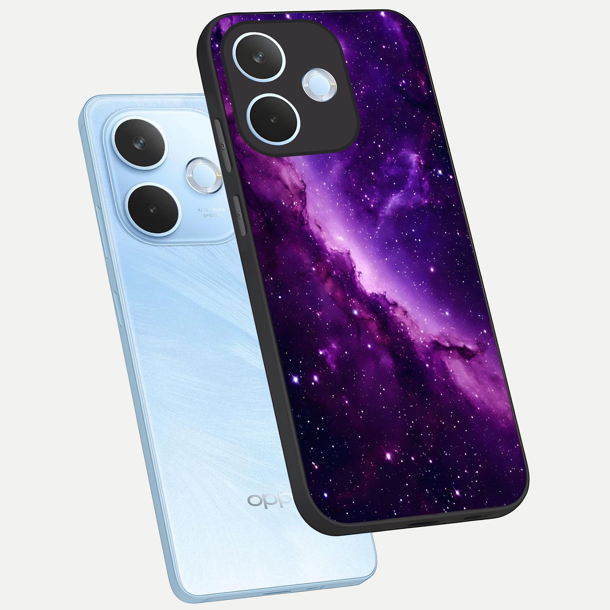  Purple Shade Sky phone case For Oppo Reno 15 Pro mini showing premium glass back cover with detailed artwork