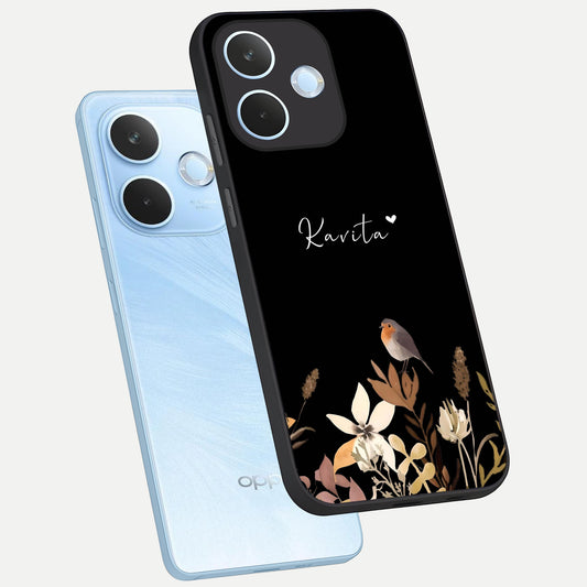 Quiet Garden Tune Custom Name phone case For Oppo Reno 15 Pro mini showing premium glass back cover with detailed artwork
