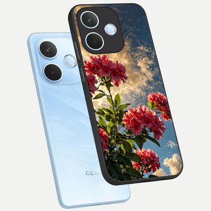  Red Bloom Skies phone case For Oppo Reno 15 Pro mini showing premium glass back cover with detailed artwork