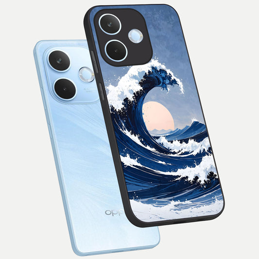  Rising Tide Power phone case For Oppo Reno 15 Pro mini showing premium glass back cover with detailed artwork