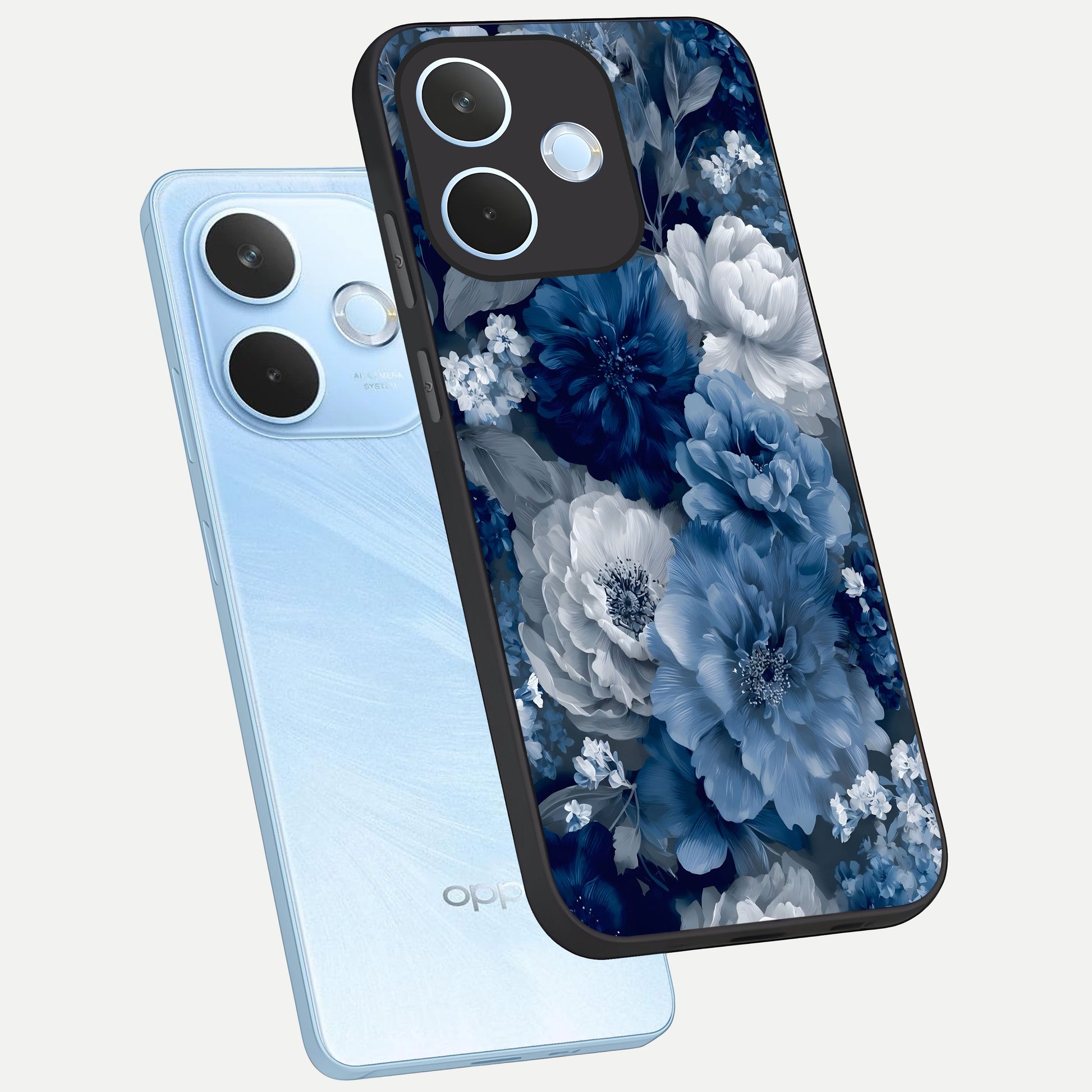  Royal Bloom Garden phone case For Oppo Reno 15 Pro mini showing premium glass back cover with detailed artwork