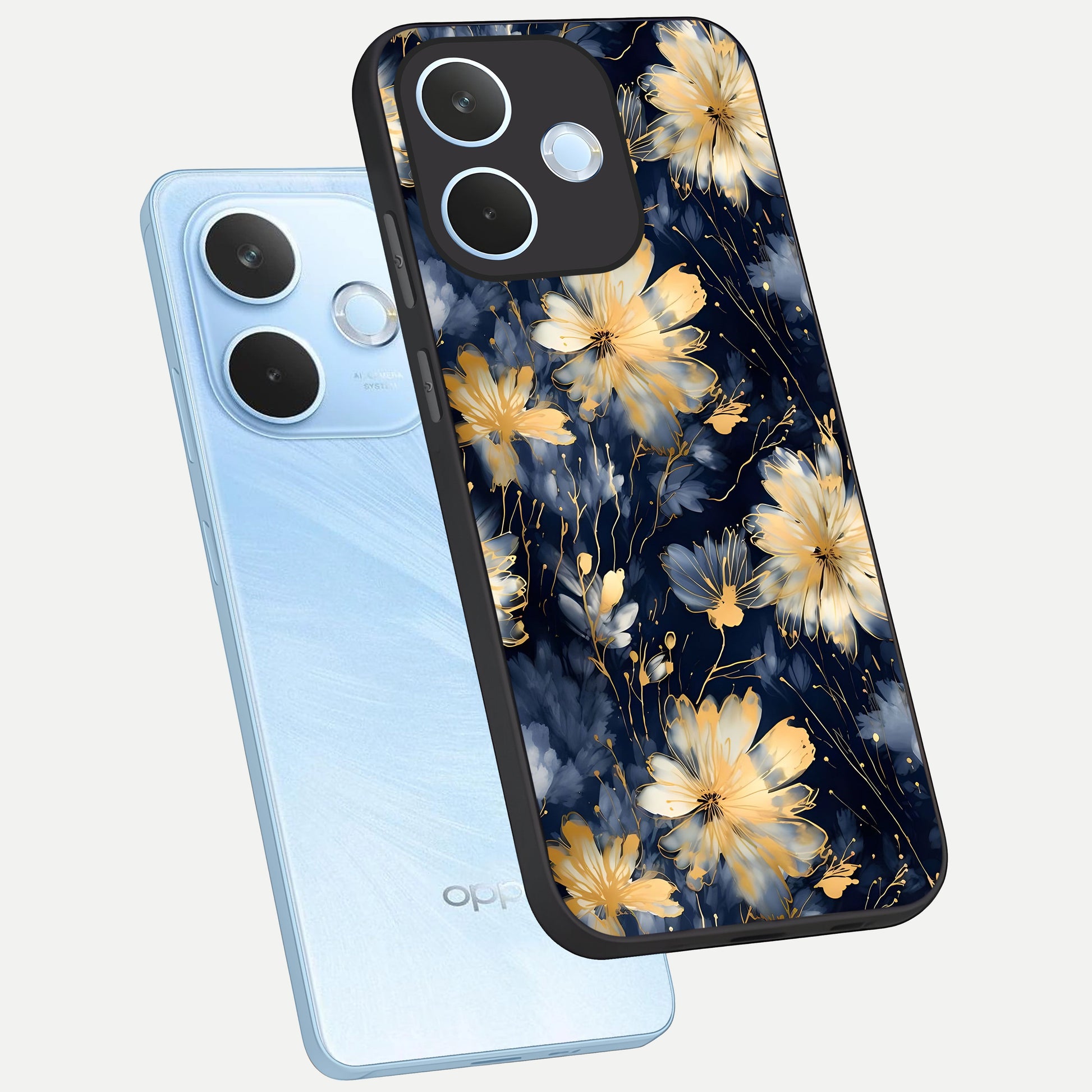  Royal Petal Dream phone case For Oppo Reno 15 Pro mini showing premium glass back cover with detailed artwork