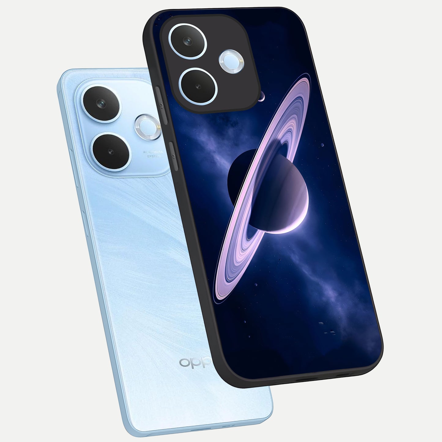  Saturn Ring Mystique phone case For Oppo Reno 15 Pro mini showing premium glass back cover with detailed artwork