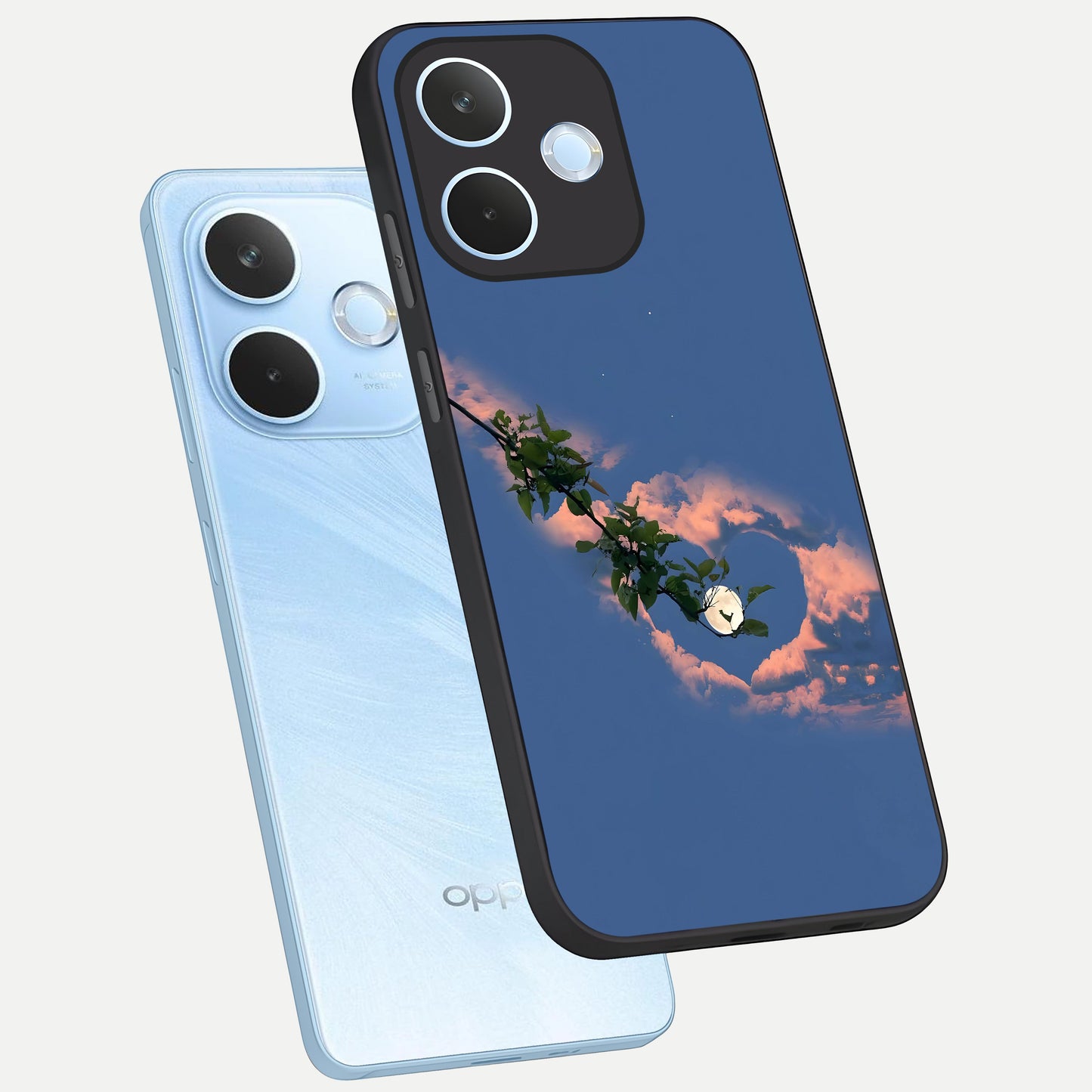  Sky Under Tree phone case For Oppo Reno 15 Pro mini showing premium glass back cover with detailed artwork