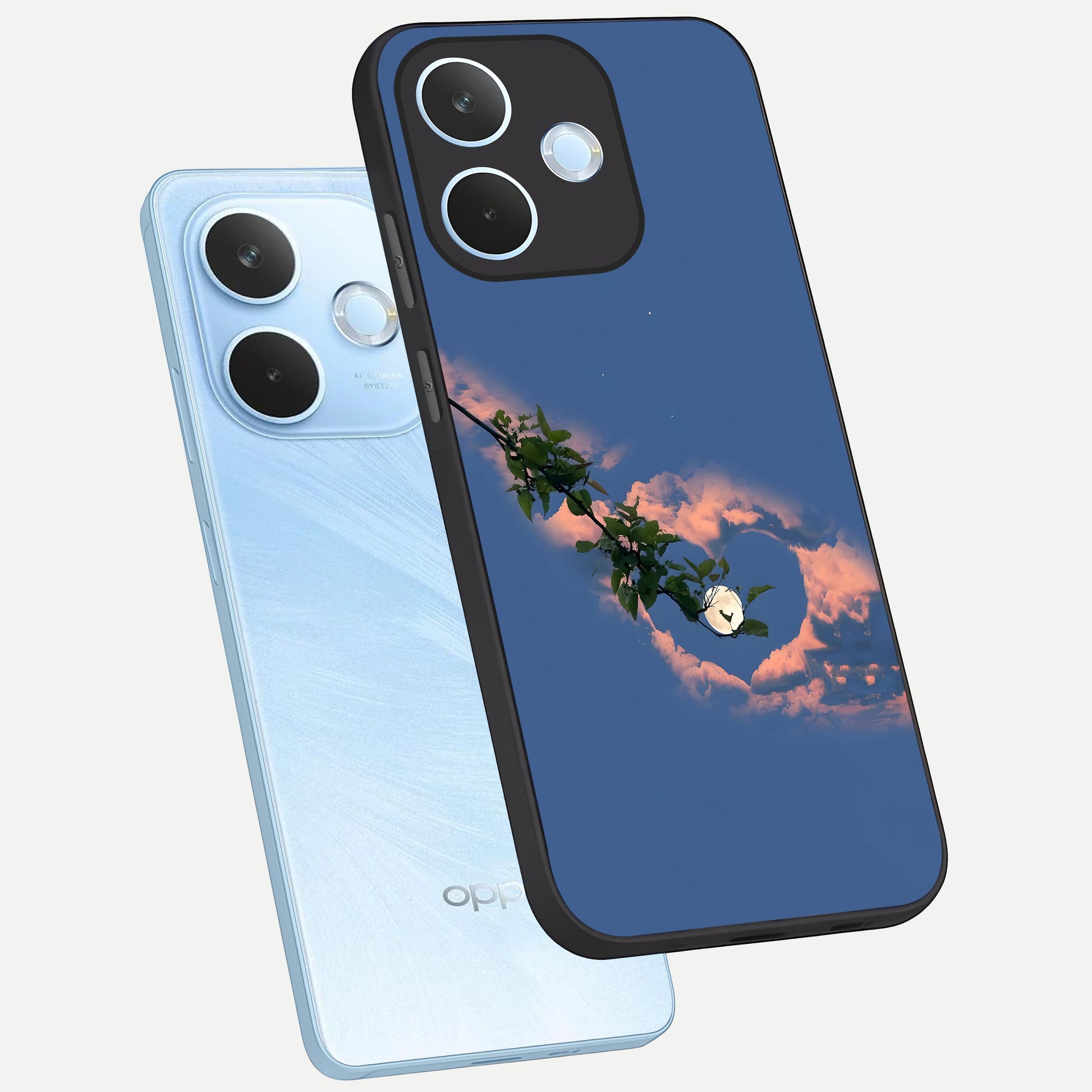  Sky Under Tree phone case For Oppo Reno 15 Pro mini showing premium glass back cover with detailed artwork