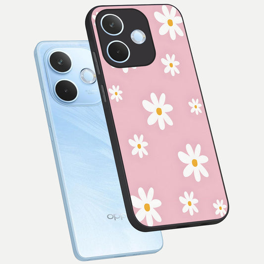  Soft Daisy Bliss phone case For Oppo Reno 15 Pro mini showing premium glass back cover with detailed artwork