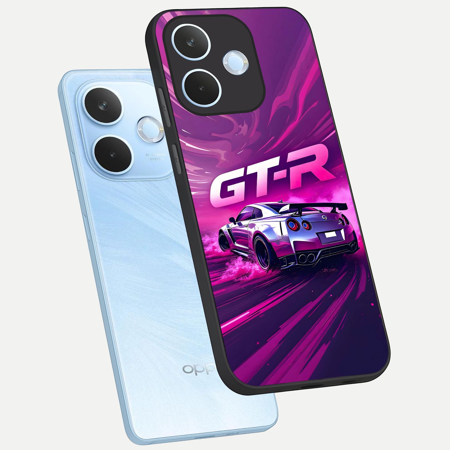  Speed Drift Legend phone case For Oppo Reno 15 Pro mini showing premium glass back cover with detailed artwork