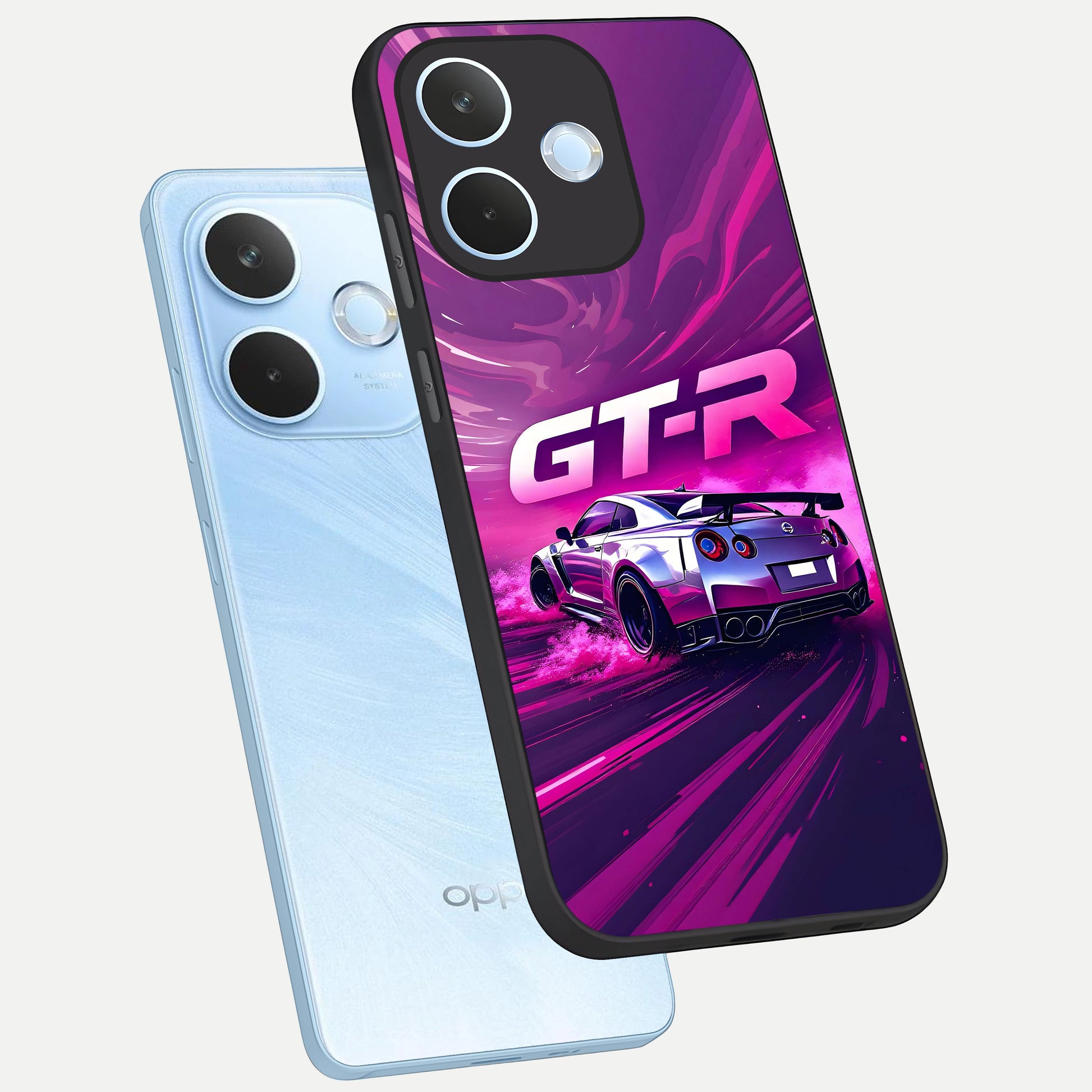  Speed Drift Legend phone case For Oppo Reno 15 Pro mini showing premium glass back cover with detailed artwork