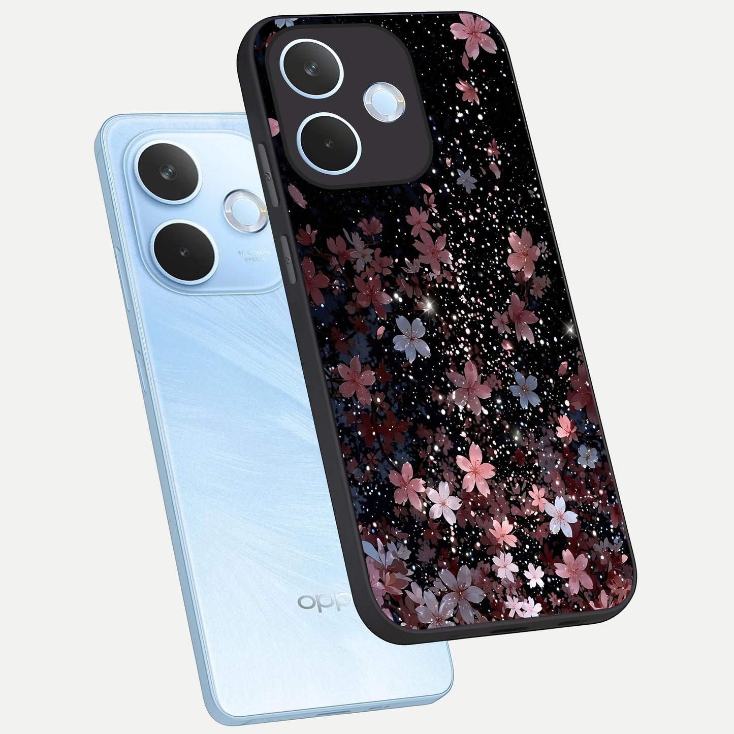  Starlit Flower Dreams phone case For Oppo Reno 15 Pro mini showing premium glass back cover with detailed artwork