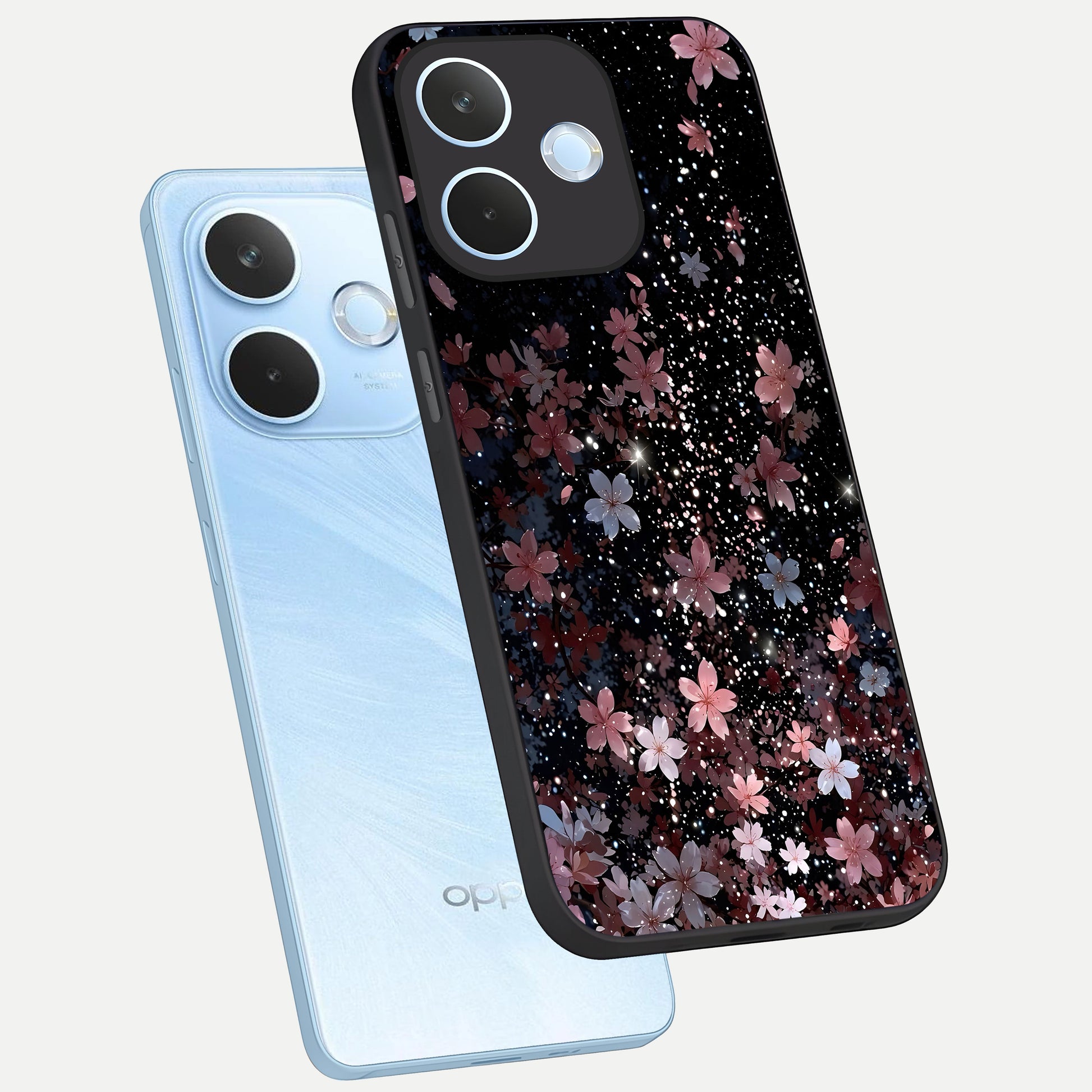  Starlit Flower Dreams phone case For Oppo Reno 15 Pro mini showing premium glass back cover with detailed artwork